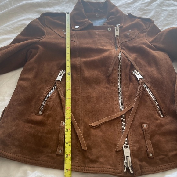 All Saints Plait Western Biker Suede Jacket-Women's US 6 - Picture 11 of 16